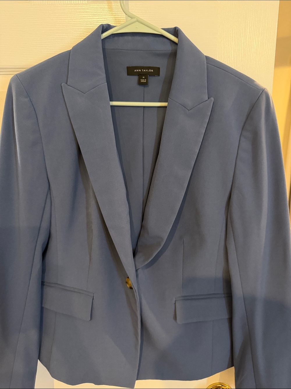 Ann Taylor Blue Single-Button Tailored Blazer
